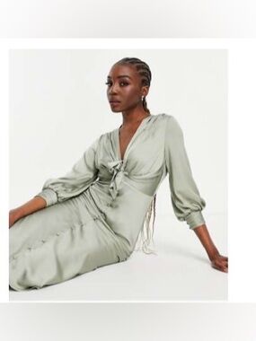 ASOS Sage Green Satin Maxi Dress